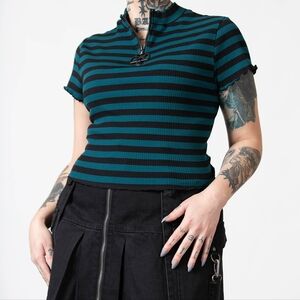 Killstar Malkin Stripped Crop top